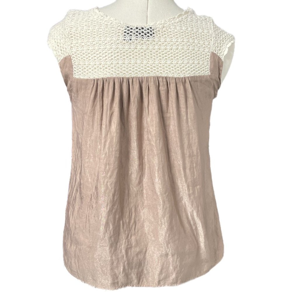 A.N.A Tunic Blouse Tan Size Large - Picture 2 of 15